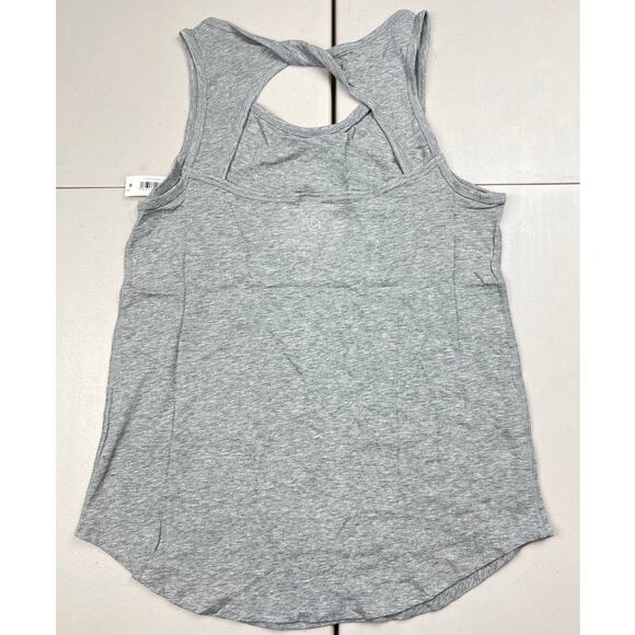 Core 10 Women's XS Gray Soft Cotton Open Back Sleeveless Yoga Tank Open Back Top - Picture 6 of 7